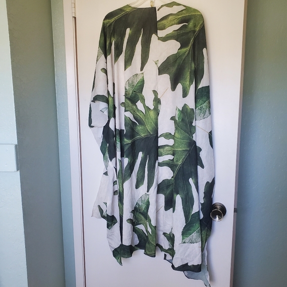 Eirili Shrug Duster Large Leaf Design Lagenlook Size 3XL Drapy - Picture 2 of 6